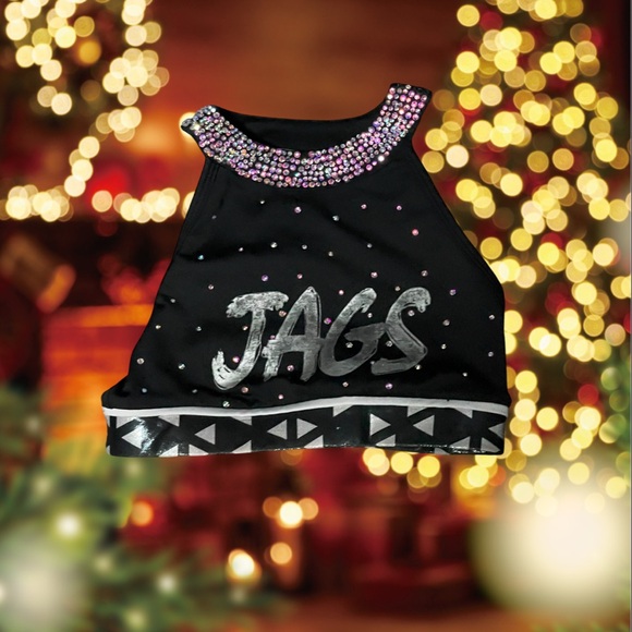 JAGS and TC Cheer Crop Tops - Black and Yellow - Picture 2 of 5